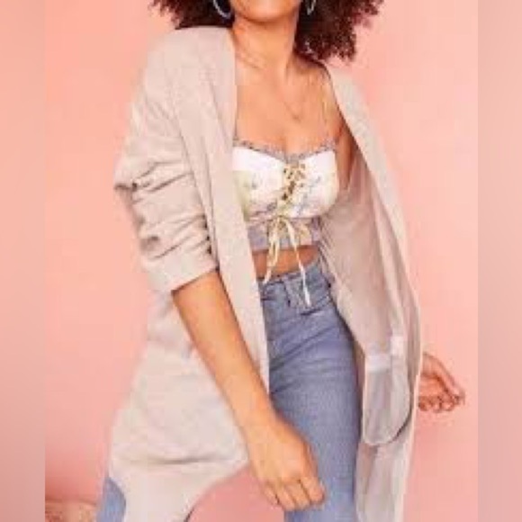 Donni Sandwash Ribbed Long Line Cardigan OS - Picture 6 of 12